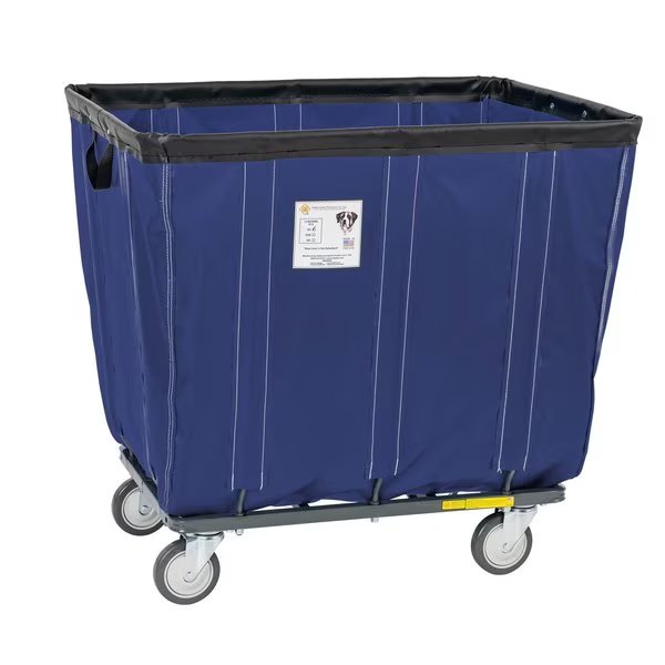 Basket Truck, Navy, Steel, Vinyl, 44.5 in L, 32 in W, 38.75 in H, 18 Bushel Volume Capacity, R&B Wire Products, Mfr#: 418KDC/NVY